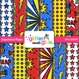 Superhero Clipart Scrapbook Paper Backgrounds {Glitter Meets Glue}