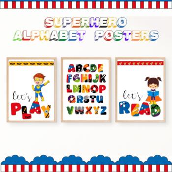 Preview of Superheros Back to School Teachers Printable Alphabet Posters
