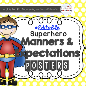 Preview of Superhero Manners and Expectations Posters {Editable}