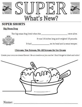 Preview of Superkids Reading Program SUPER Magazine What's New Work Packet