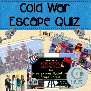 Preview of Superpower Relations 1941 - 1991 Cold War Escape Quiz - like Boom Cards