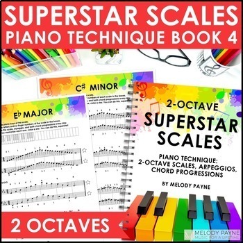 Preview of 2-Octave Superstar Scales, Arpeggios, Chord Progressions Piano Technique Book 4