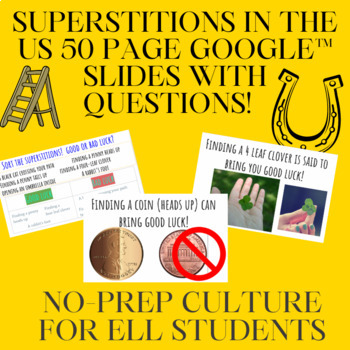 Preview of Superstitions in the U.S:  ESOL Friday the 13th Google™ Lesson 