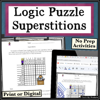 logic puzzle for 4th graders by catch my products tpt