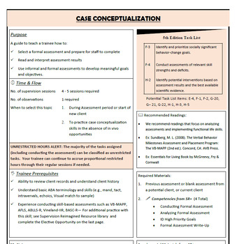 Preview of Supervision Lesson Plans: Case Conceptualization (Goal Development)