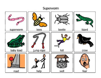 Preview of Superworm by Julia Donaldson VISUALS for AAC/comprehension/speechtherapy