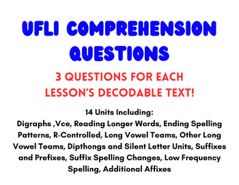 Preview of Supplemental Comprehension Questions: UFLI Decodables BUNDLE
