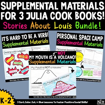 Preview of Supplemental Materials For 3 Julia Cook Books - Stories About Louis Bundle