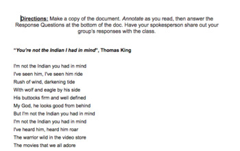 Preview of Supplemental Texts for "Absolutely True Diary of a Part-Time Indian" Unit