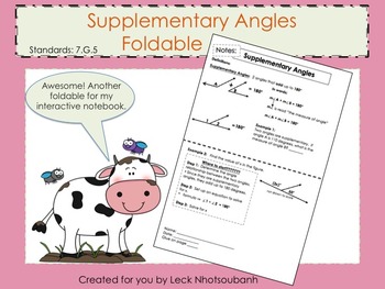 Preview of Supplementary Angles Foldable