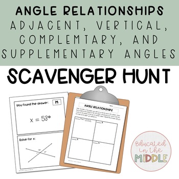 Preview of Supplementary, Complementary, Vertical, and Adjacent Angles Activity