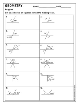 supplementary complementary vertical and adjacent angles worksheets 7 g 5