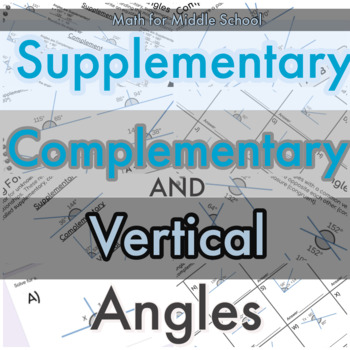 Preview of Supplementary, Complementary, and Vertical Angles + GOOGLE FORM