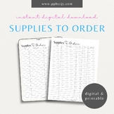 Supplies To Order List | Product Inventory List