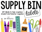Supply Bin Labels - Black and White Backgrounds