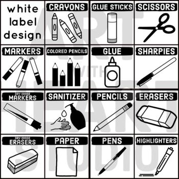 Supply Caddy Labels by art with heart studio