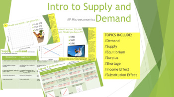 Preview of Supply, Demand, Equilibrium, Income & Substitution Effect Station Work