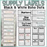 Supply Labels | Black & White Boho Dots Labels