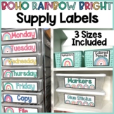 Supply Labels | Boho Rainbow Bright Supply Labels