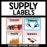 Supply Labels Calm Watercolor Themed