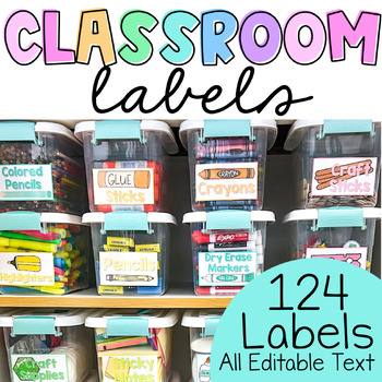 Preview of Supply Labels | Classroom | Art | Math Manipulatives | Bin Labels | Editable