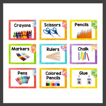 Supply Labels Dinosaur Classroom Themed Decor by Teaching Superkids