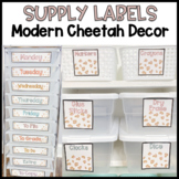 Supply Labels | Modern Cheetah Classroom Theme Labels