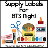Supply Labels for Back To School Night