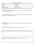 Supply Lesson Plan Template