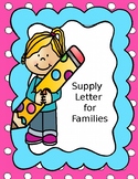 Supply Letter For Families