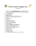 Supply List Grade 3 ( Editable)
