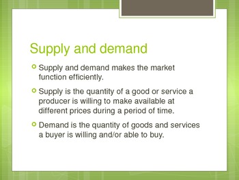 Preview of Supply and Demand