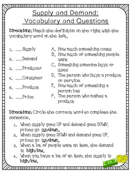 Supply and Demand Lesson: Powerpoint and Activities by ...