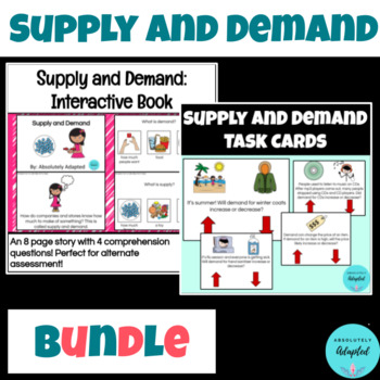 Preview of Supply and Demand BUNDLE with Visual Supports and Multiple Choice