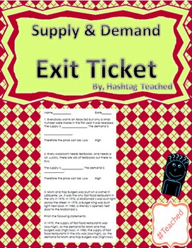 Preview of Supply and Demand Exit Ticket Assessment