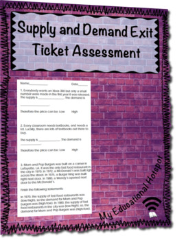 Preview of Supply and Demand Exit Ticket Assessment