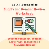 Supply and Demand (Market Equilibrium) Review Worksheet