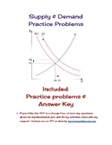Supply and Demand Practice Problems with Answer Key! Shift