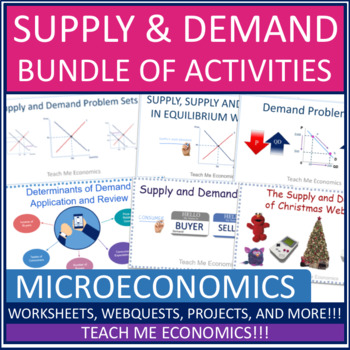 Preview of Supply and Demand Super Pack Bundle of Activities for Economics Microeconomics