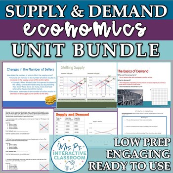 Preview of Supply & Demand Unit Bundle with Entrepreneur Tank Project (Distance Learning!)