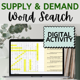 Supply and Demand Vocabulary Word Search Activity