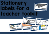 Teacher toolkit labels - stationery and supplies