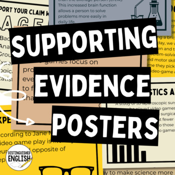 Preview of Supporting Claims with Evidence Posters for Middle School Essay Writing