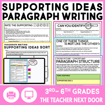 Preview of Supporting Ideas Paragraph Writing How to Write a Paragraph Supporting Details