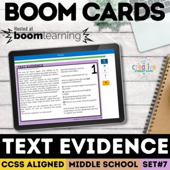 Preview of Supporting Inferences with Text Evidence Task Cards Boom Cards