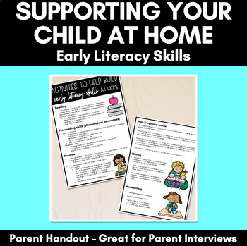Preview of Supporting your child at home | LITERACY PARENT HANDOUT
