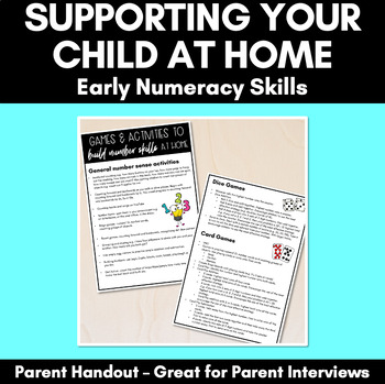 Preview of Supporting your child at home | NUMERACY PARENT HANDOUT