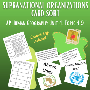 Supranational Organizations Card Sort (AP Human Geography, Unit 4, Topic 4.9)