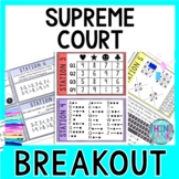 Supreme Court Breakout Activity - Task Cards Puzzle Challe