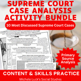 Supreme Court Case Document Analysis Activities BUNDLE 10 
